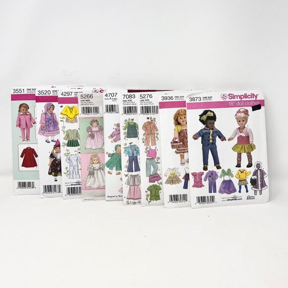 Simplicity Other - Doll Clothes Clothing Patterns - 18"  Set of 9 NEW Uncut - Simplicity